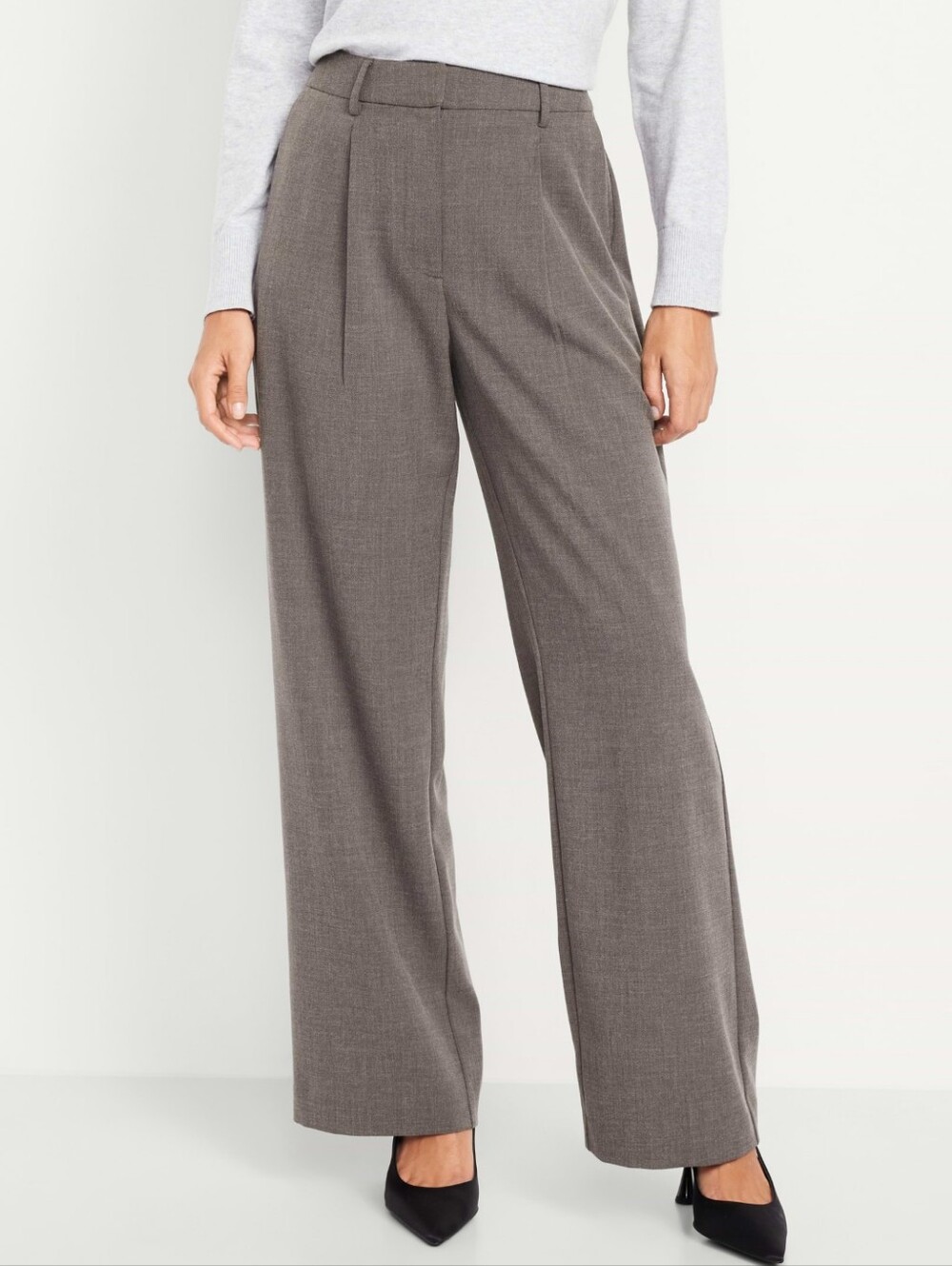 NWT Old Navy Grey Extra High Waisted Taylor Wide Leg Trouser Pants Size 14
